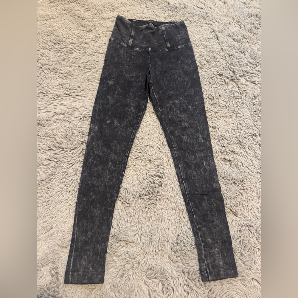 High-Waisted Black Acid Wash Jeans Aritiza